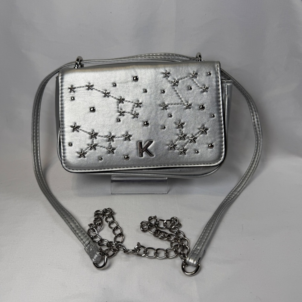 Kendall + Kylie Crossbody Bag Womens Small Silver Star Constellation Studded